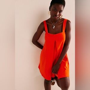 Free People Beach Nichola Romper in Orange Tango NEW